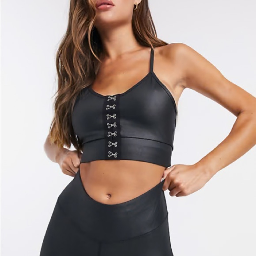 ASOS Black Strappy Bra with Front Hook Detail